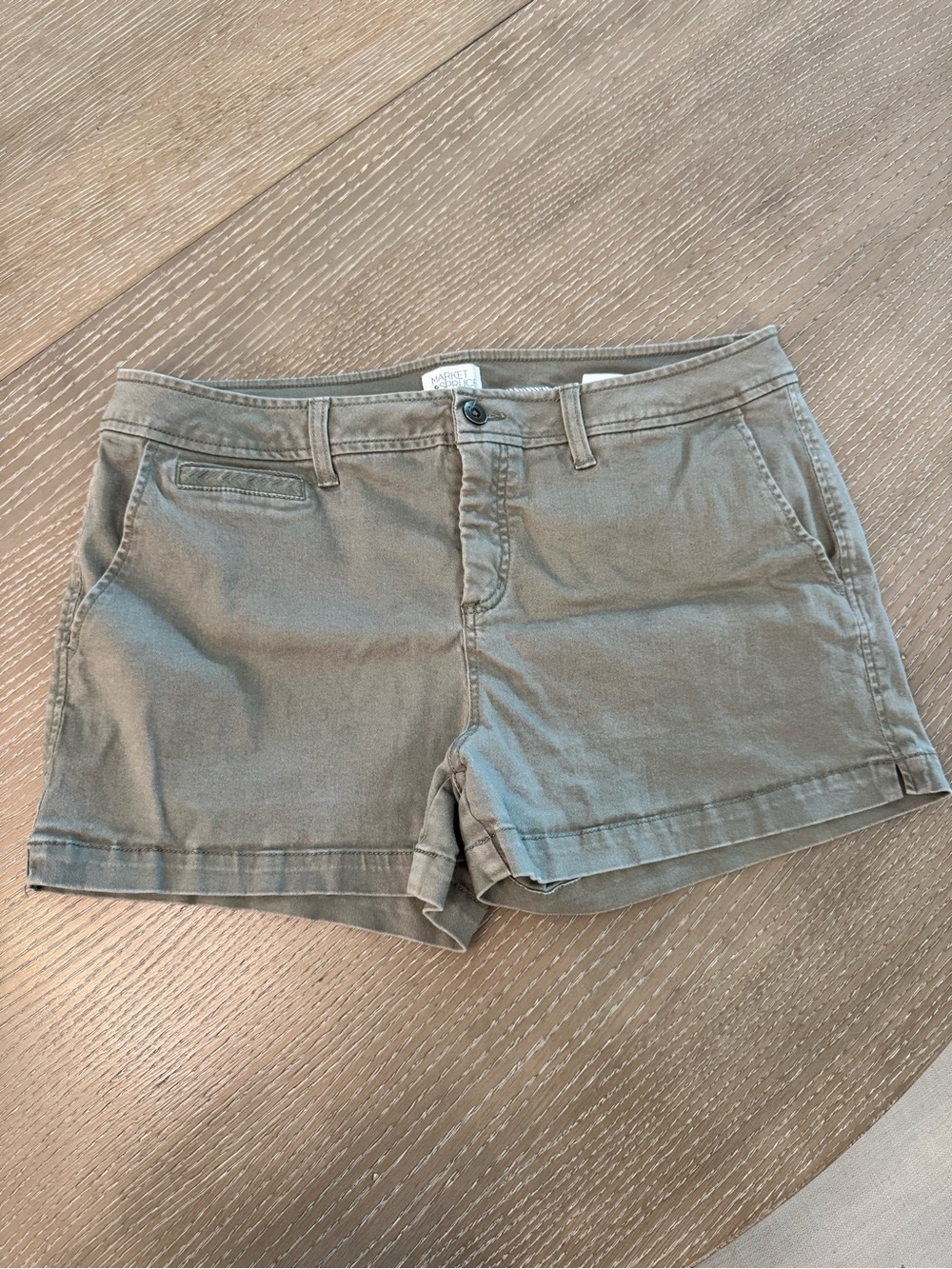 Market & Spruce Olive Green Cotton Chino Shorts
